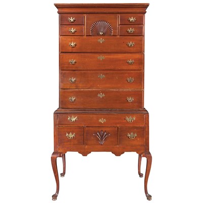 Lot 127 - Queen Anne Cherry High Chest The straight...