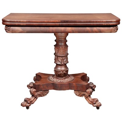 Lot 149 - Classical Mahogany Fold-Over Card Table...