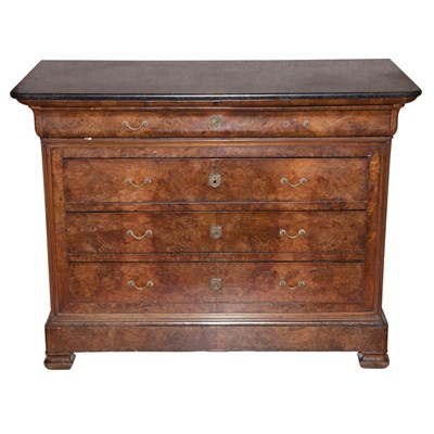 Lot 268 - Continental Marble Top Walnut Commode Height...