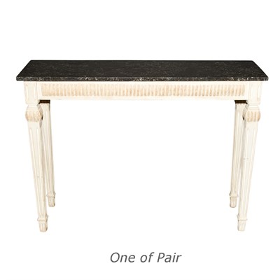 Lot 151 - Pair of Neoclassical Style Marble Top Painted...
