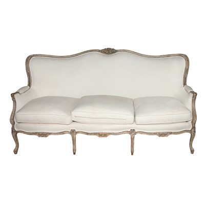Lot 305 - Louis XV Style Gray Painted Sofa Length 69...