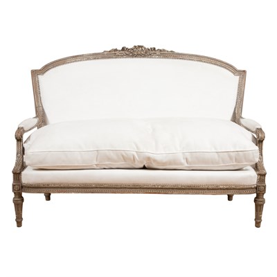 Lot 304 - Louis XVI Style Upholstered Painted Wood...