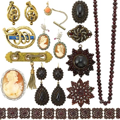 Lot 1459 - Group of Gold, Low Karat Gold, Gold-Filled and Metal Jewelry