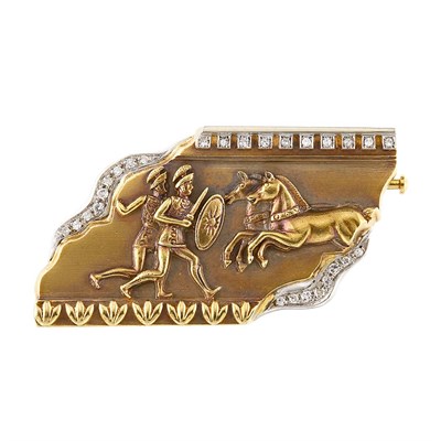 Lot 1036 - Gold and Diamond Brooch