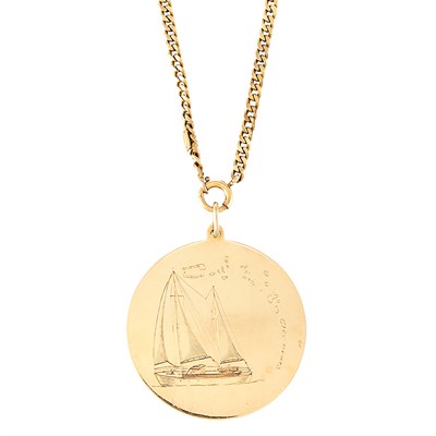 Lot 1156 - Gold Pendant with Chain Necklace