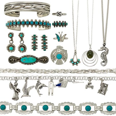 Lot 1449 - Group of Sterling Silver and Metal Jewelry