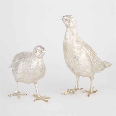 Lot 410 - Pair of English Sterling Silver Figures of...