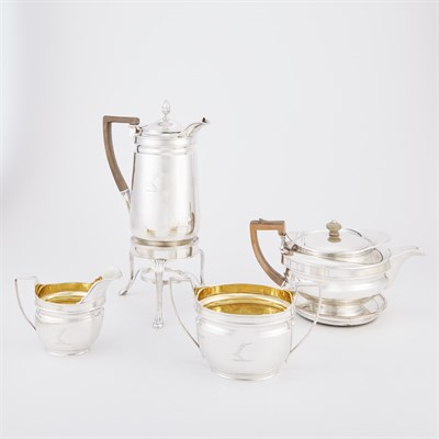 Lot 421 - Assembled George III Sterling Silver Tea and...