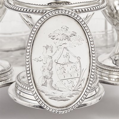Lot 412 - George III Sterling Silver Cruet Frame Thomas...