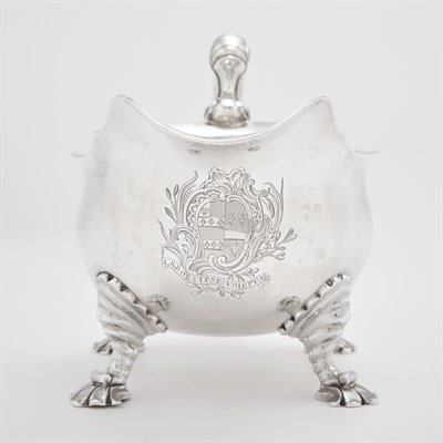 Lot 429 - Pair of George II Sterling Silver Sauceboats...