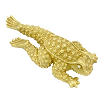 Lot 198 - Gold and Diamond Frog Clip-Brooch, Barry Kieselstein-Cord