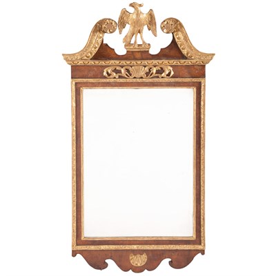 Lot 612 - George II Walnut and Parcel Gilt Pier Mirror...