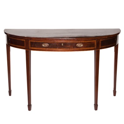 Lot 291 - George III Inlaid Demilune Side Table Height...