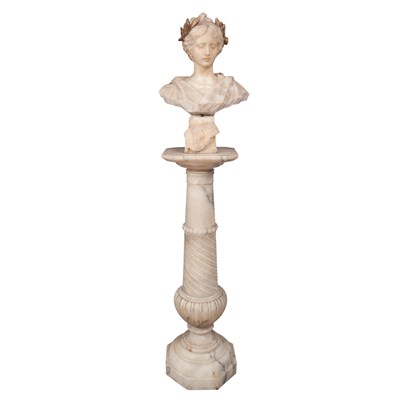 Lot 428 - Italian Alabaster Bust of Daphne Giuseppe...