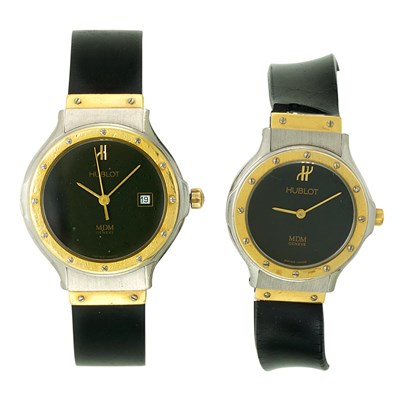 Lot 1244 - Two Lady's Stainless Steel and Gold Wristwatches, Hublot