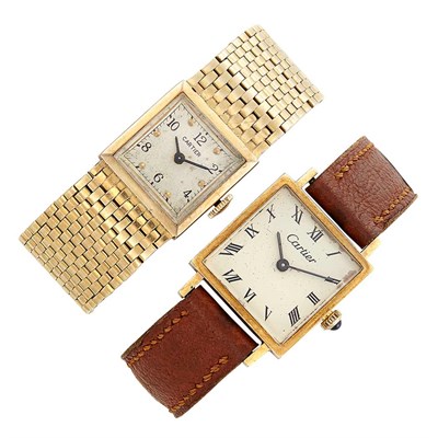 Lot 1316 - Two Lady's Gold Wristwatches, Cartier