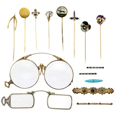 Lot 1439 - Group of Gold, Low Karat Gold and Metal Jewelry, Items and Fragments