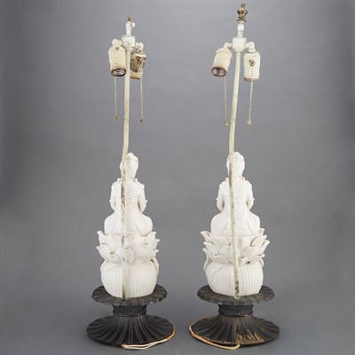 Lot 300 - Pair of Chinese Blanc de Chine Figures of...