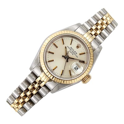 Lot 1041 - Lady's Stainless Steel and Gold Wristwatch, Rolex