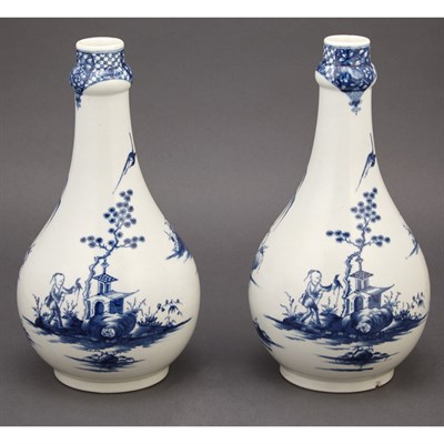 Lot 434 - Pair of Worcester Blue and White Porcelain...