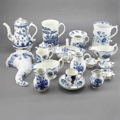 Lot 435 - Group of Worcester Blue and White Porcelain...