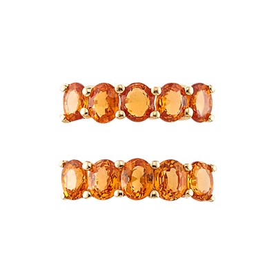 Lot 1278 - Two Gold and Spessartite Garnet Rings