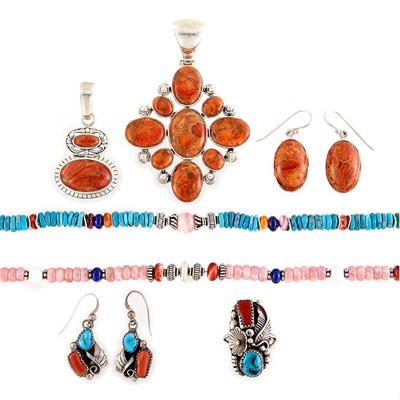 Lot 1472 - Group of Sterling Silver and Hardstone Jewelry