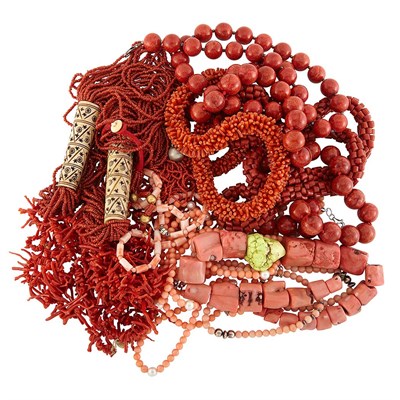 Lot 1495 - Group of Coral Necklaces