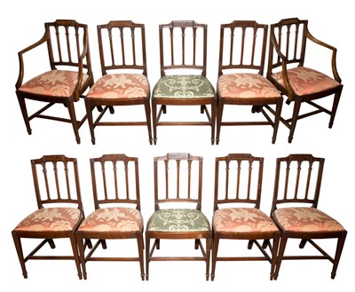 Lot 546 - Set of Ten George III Mahogany Dining Chairs...