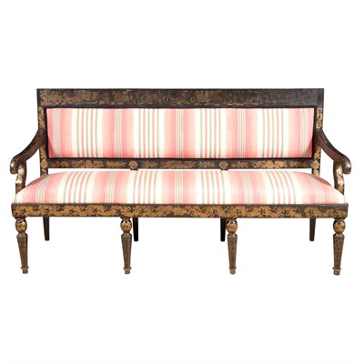 Lot 286 - Regency Style Chinoiserie Decorated Black...
