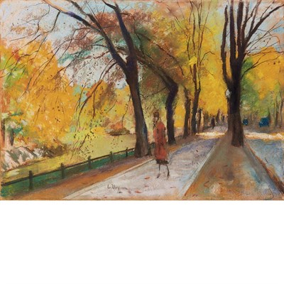 Lot 25 - Lesser Ury German, 1861-1931 The Tiergarten,...
