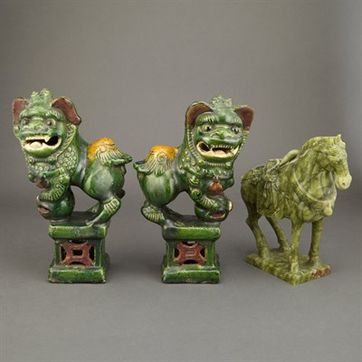Lot 282 - Pair of Chinese Ceramic Fu Dogs Height 10...