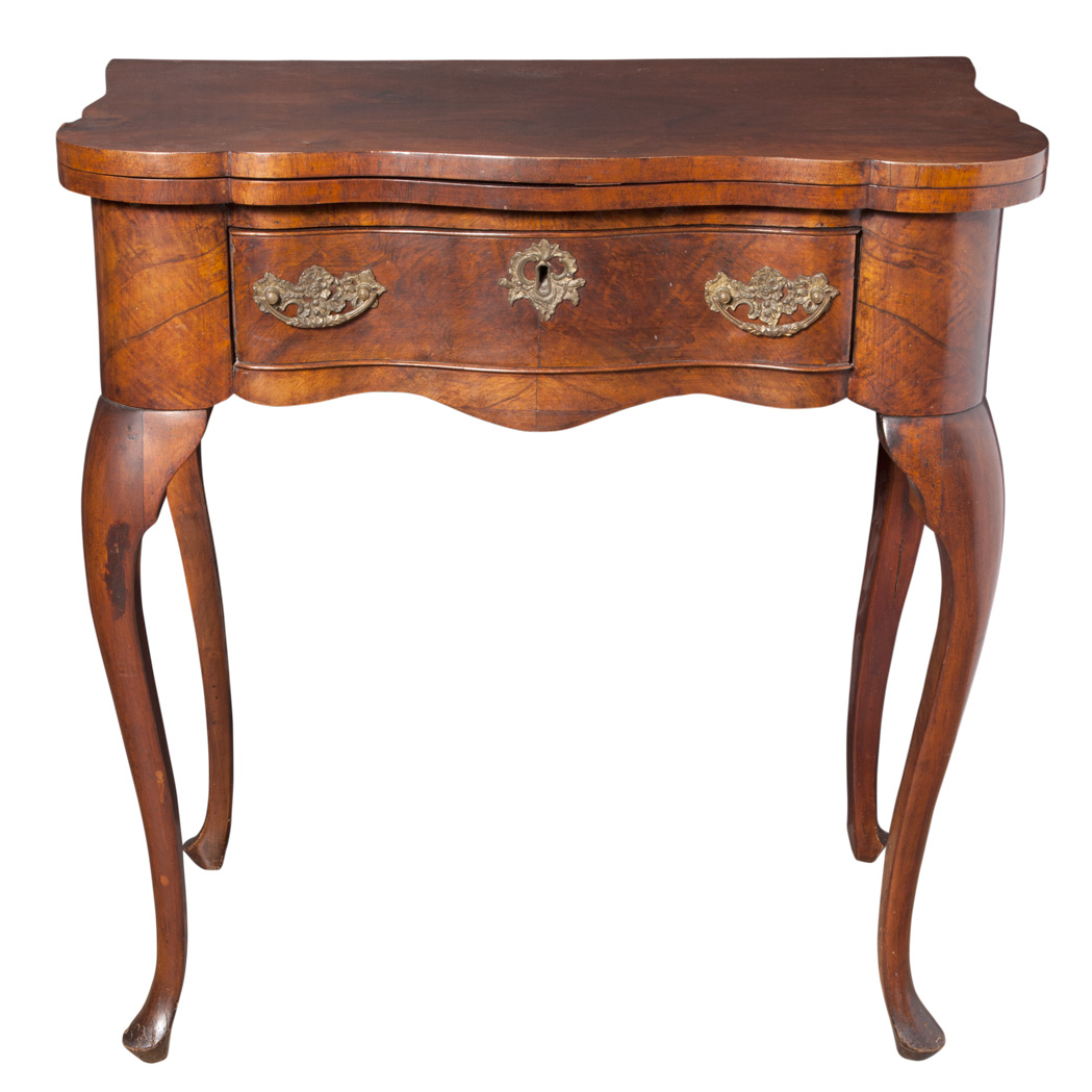 Lot 415 - George II Style Walnut Fold-Over Table Height...