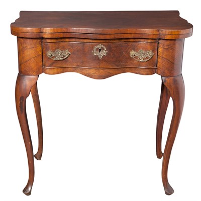 Lot 415 - George II Style Walnut Fold-Over Table Height...
