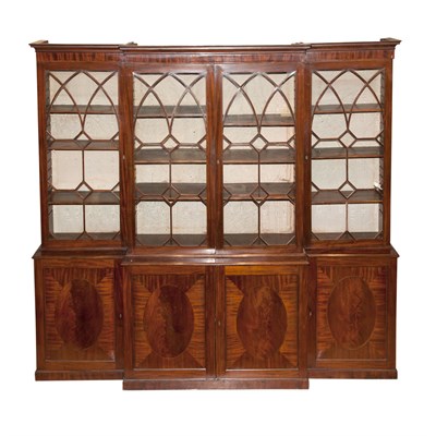 Lot 401 - George III Style Mahogany Breakfront Bookcase...
