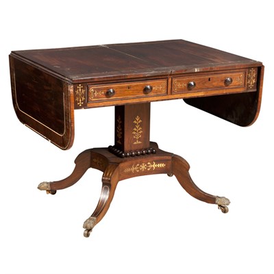 Lot 474 - Regency Brass Inlaid Rosewood Sofa Table...