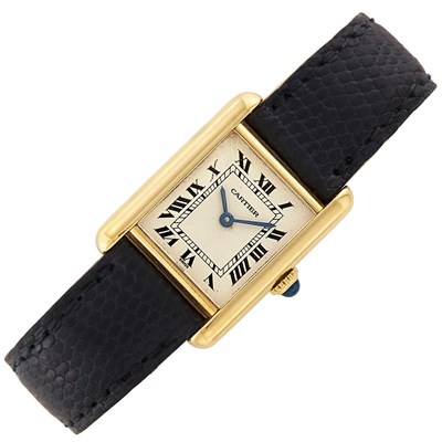 Lot 30 - Lady's Gold Tank Wristwatch, Cartier, Paris