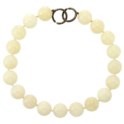 Lot 1044 - Chalcedony Bead Necklace with Sterling Silver Clasp, Tiffany & Co., Paloma Picasso