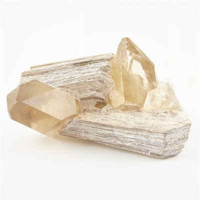 Lot 1151 - Quartz on Mica Aesthetic arrangement of three...