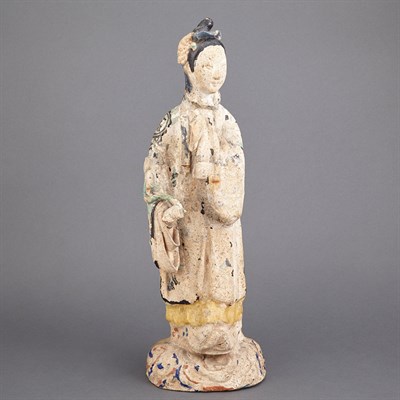 Lot 147 - Chinese Glazed Pottery Figure of a Courtesan...