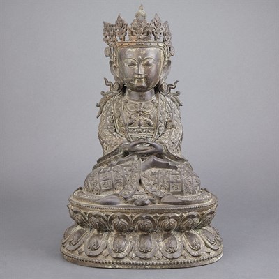 Lot 134 - Chinese Bronze Buddha Ming Dynasty Style...