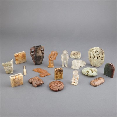 Lot 133 - Group of Eighteen Chinese Jade and Crystal...