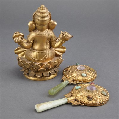 Lot 141 - Chinese Gilt-Bronze Figure of a Seated Guanyin;...
