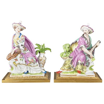 Lot 430 - Pair of Samson Polychrome Decorated Porcelain...
