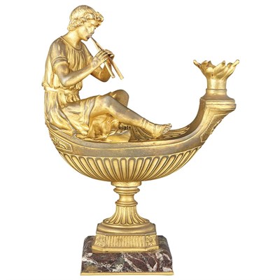 Lot 234 - Neoclassical Style Gilt-Bronze Figural Lamp...