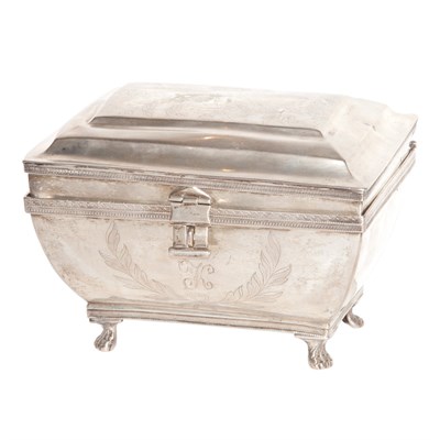Lot 323 - Continental Silver Tea Caddy Length 7 1/4...