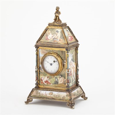 Lot 285 - Viennese Enamel Desk Clock Circa 1880 Of...