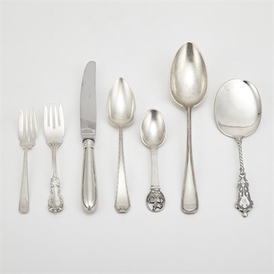 Lot 314 - Group of Silver Flatware Including part sets,...