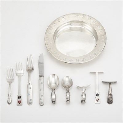 Lot 318 - Group of Sterling Silver Children's Articles...