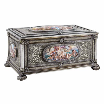 Lot 361 - Viennese Silver and Enamel Casket Circa 1880...